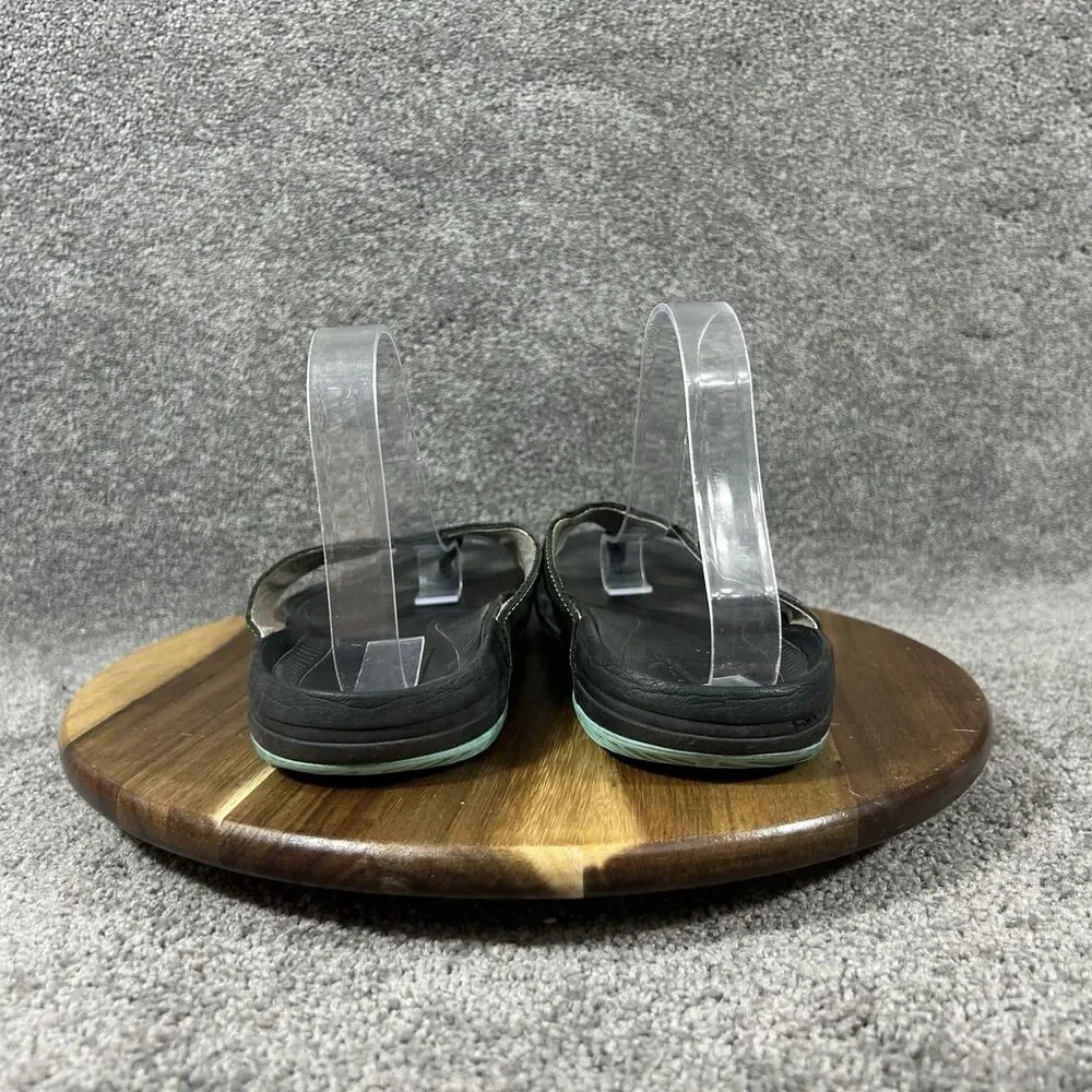 Kuru Kala Women’s Size 10 Black Leather Comfort Casual Sandals Flip Flops Used